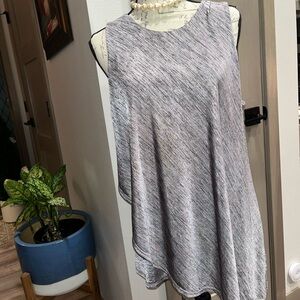 Light Gray Sleeveless Asymmetrical Tunic Tops